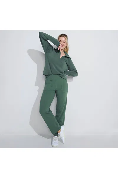 Lands' End Women's Plus Size Active Hi Impact High Rise Straight Leg Pants In Green