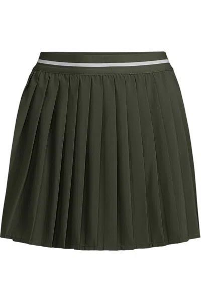 Lands' End Women's Plus Size Active Woven Pleated Skort In Green