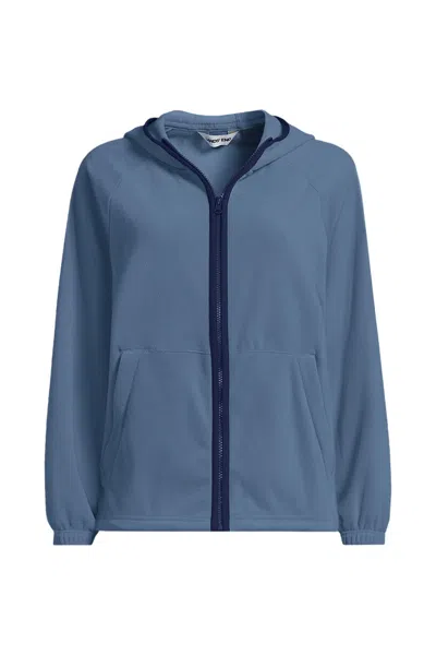 Lands' End Women's Plus Size Anyweather Raindefense Fleece Full Zip Jacket In Blue