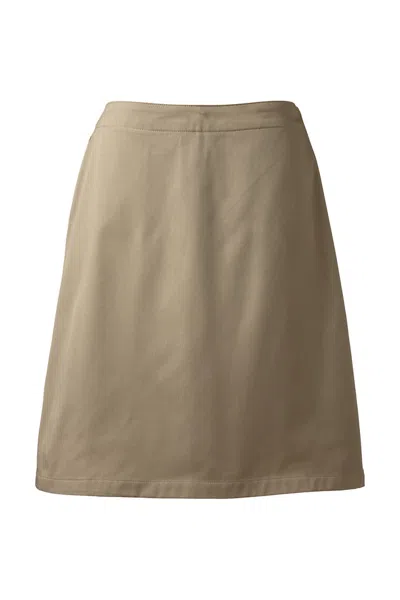 Lands' End Women's Plus Size Blend Chino Skort Top Of Knee In Tan