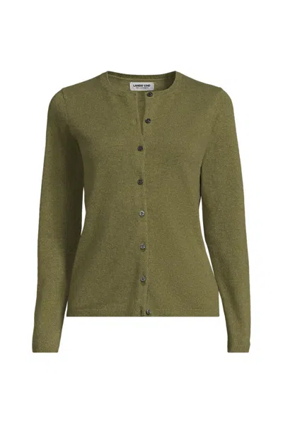 Lands' End Women's Plus Size Cashmere Cardigan Sweater In Green