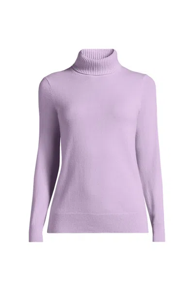 Lands' End Women's Plus Size Cashmere Turtleneck Sweater In Purple