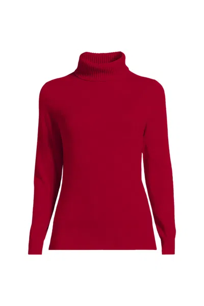 Lands' End Women's Plus Size Cashmere Turtleneck Sweater In Red