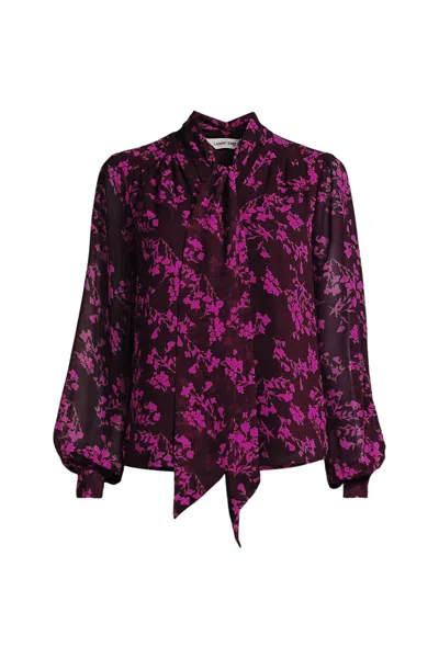 Lands' End Women's Plus Size Chiffon Removable Tie Neck Blouse In Red