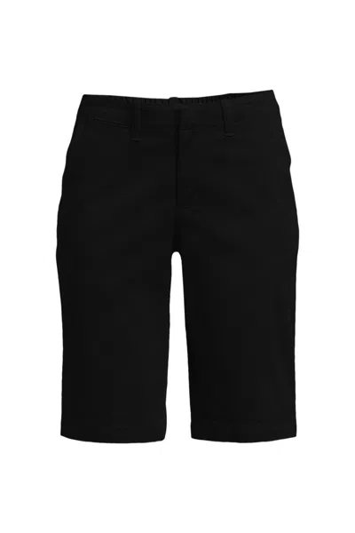 Lands' End Women's Plus Size Classic 12" Chino Shorts In Black