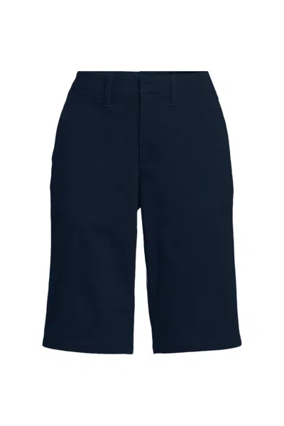 Lands' End Women's Plus Size Classic 12" Chino Shorts In Blue