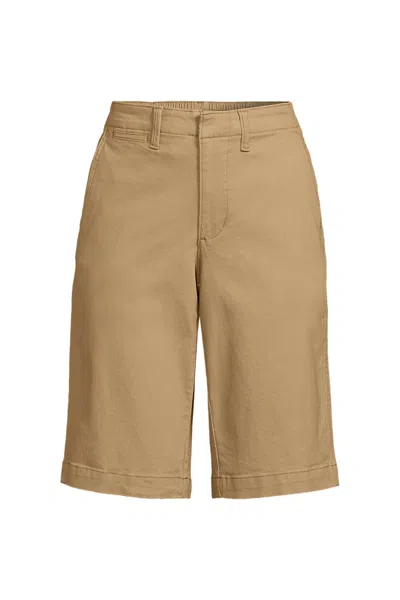 Lands' End Women's Plus Size Classic 12" Chino Shorts In Brown