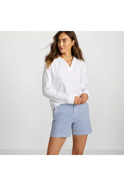 Lands' End Women's Plus Size Classic 5" Chino Shorts In Blue