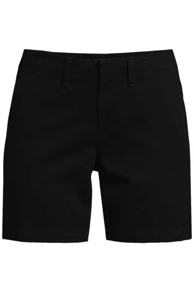 Lands' End Women's Plus Size Classic 7" Chino Shorts In Black