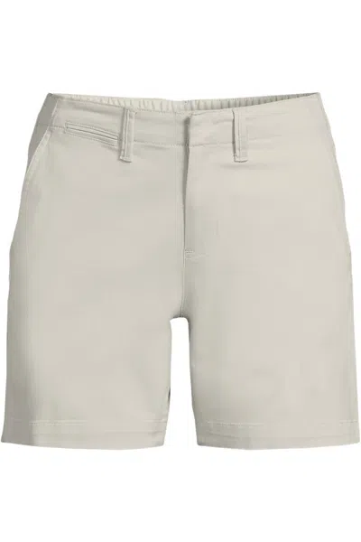 Lands' End Women's Plus Size Classic 7" Chino Shorts In Neutral