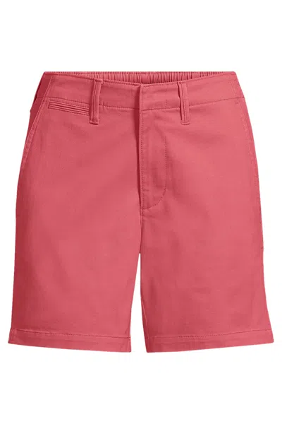 Lands' End Women's Plus Size Classic 7" Chino Shorts In Red