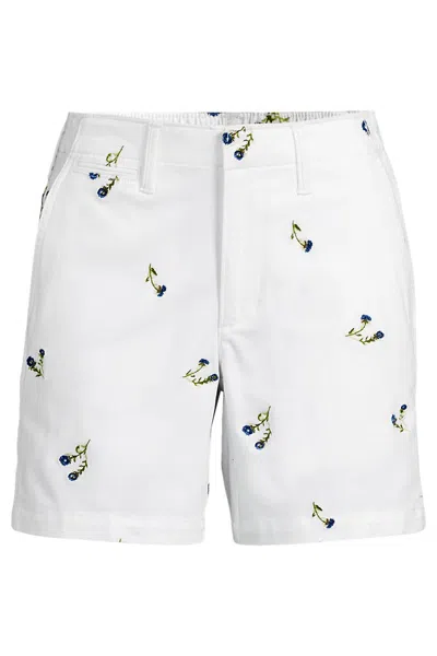 Lands' End Women's Plus Size Classic 7" Chino Shorts In White