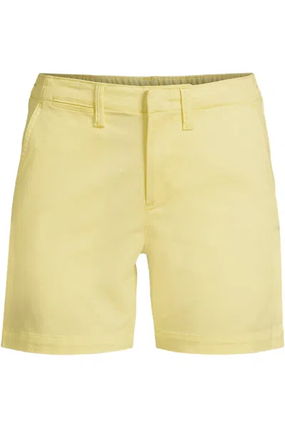 Lands' End Women's Plus Size Classic 7" Chino Shorts In Yellow
