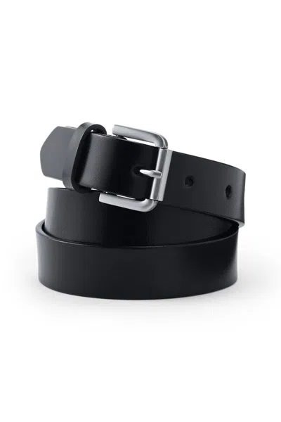 Lands' End Women's Plus Size Classic Leather Belt In Black