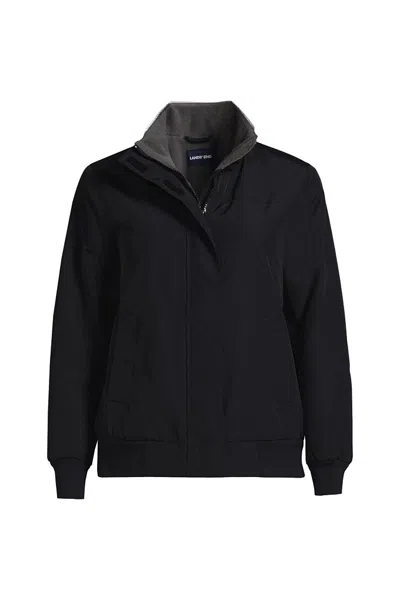 Lands' End Women's Plus Size Classic Squall Jacket In Black