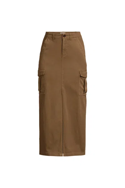 Lands' End Women's Plus Size Cool Fade Cargo Maxi Skirt In Brown