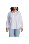 Lands' End Cooling Button Front Shirt In Blue