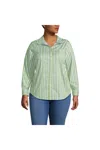 Lands' End Cooling Button Front Shirt In Green