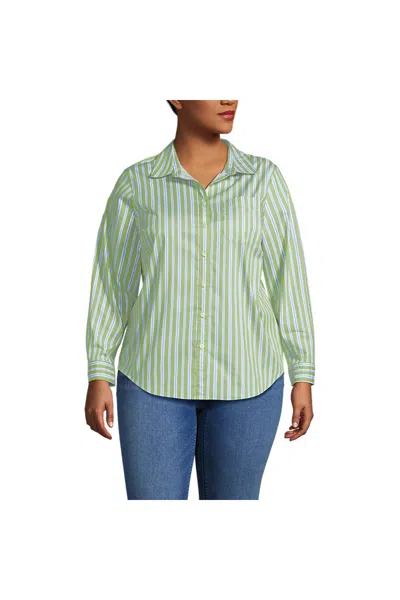 LANDS' END WOMEN'S PLUS SIZE COOLING BUTTON FRONT SHIRT
