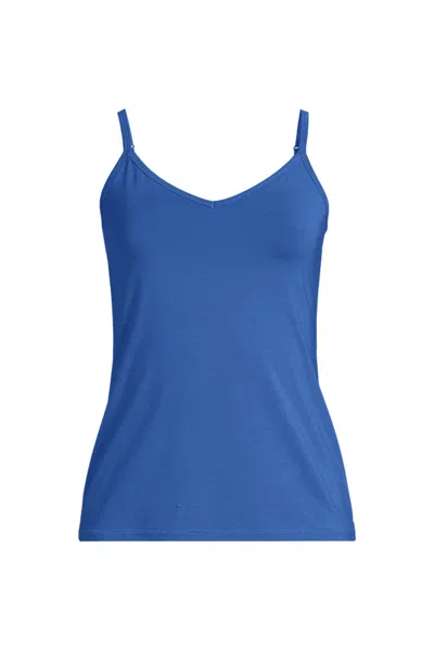Lands' End Women's Plus Size Cooling V-neck Camisole In Blue