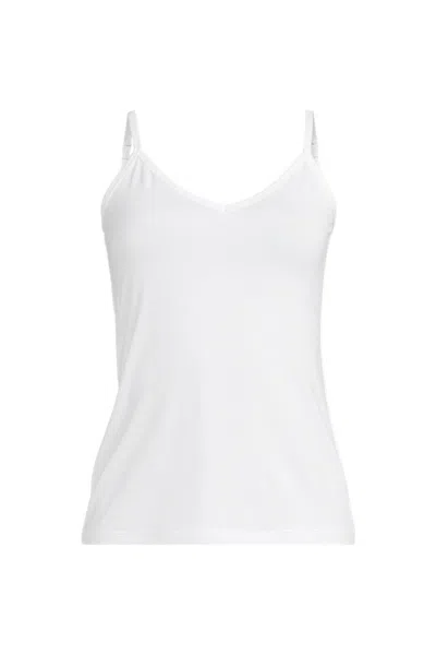 Lands' End Women's Plus Size Cooling V-neck Camisole In White