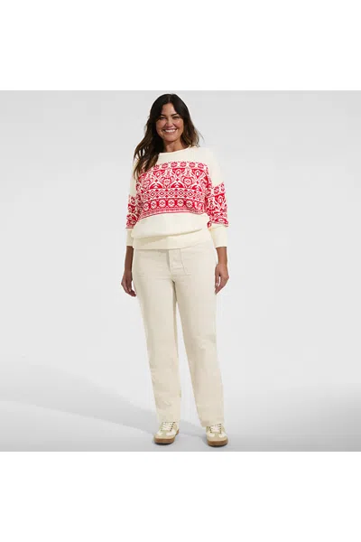 Lands' End Women's Plus Size Corduroy High Rise Rail Straight Leg Pants In Multi