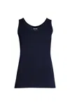 Lands' End Cotton Tank Top In Blue