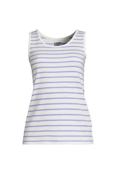 Lands' End Women's Plus Size Cotton Tank Top In White