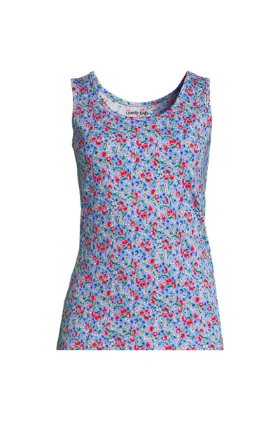 Lands' End Women's Plus Size Cotton Tank Top In Multi