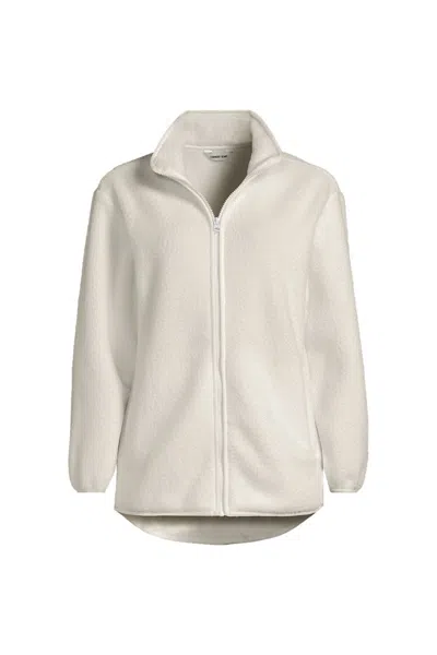 Lands' End Women's Plus Size Cozy Sherpa Full Zip Fleece Jacket In Neutral