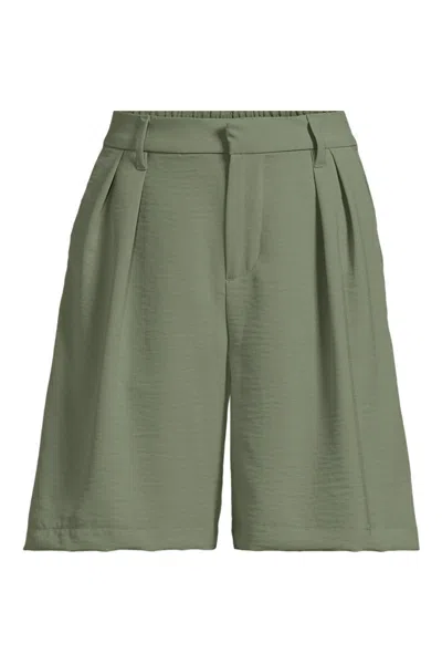 Lands' End Women's Plus Size Creaseless High Rise 8" Shorts In Green