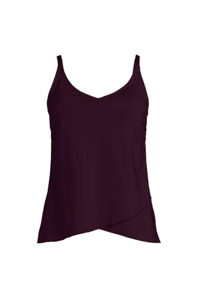 Lands' End Women's Plus Size Ddd-cup Tulip Hem Tankini Top In Purple