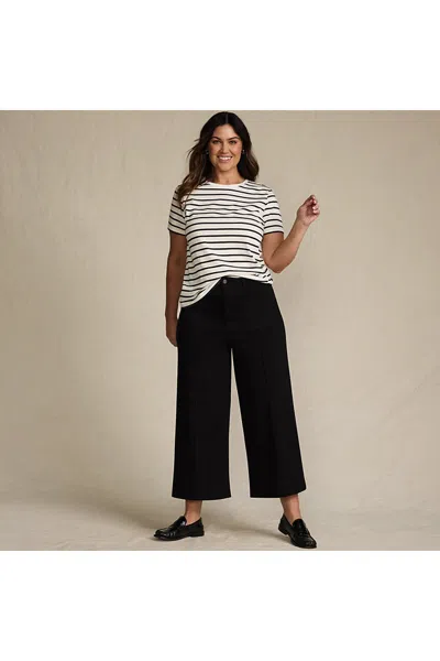 Lands' End Women's Plus Size Denim High Rise Patch Pocket Extra Wide Leg Crop Jeans In Animal Print