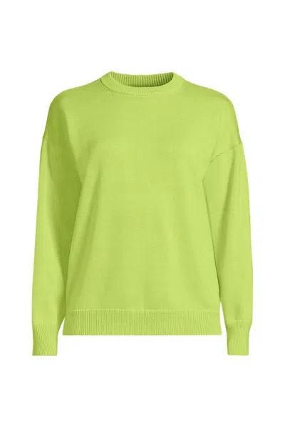 Lands' End Women's Plus Size Drifter Crew Neck Sweater In Green