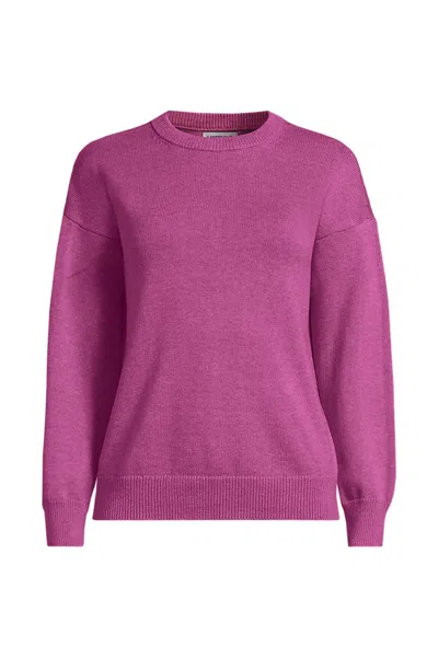 Lands' End Women's Plus Size Drifter Crew Neck Sweater In Red