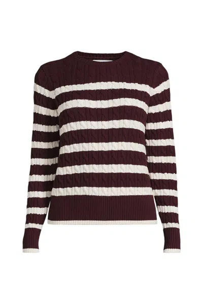 LANDS' END WOMEN'S PLUS SIZE DRIFTER MODERN CABLE CREW SWEATER