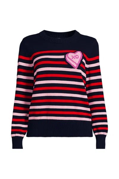 Lands' End Women's Plus Size Drifter Set In Sleeve Crew Neck Sweater In Multi