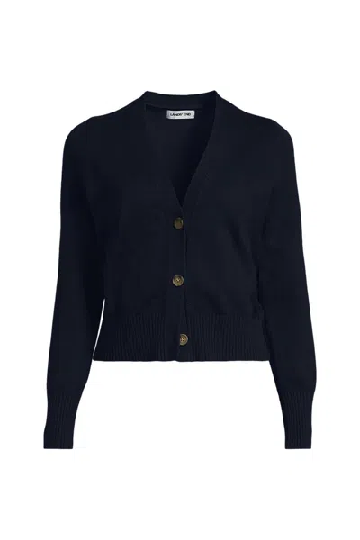 Lands' End Women's Plus Size Drifter Vneck Dress Cardigan Sweater In Blue