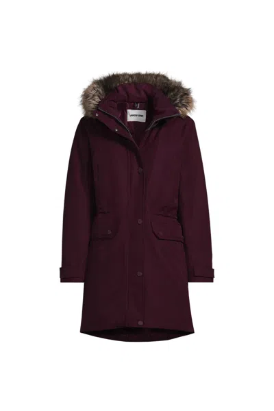 Lands' End Women's Plus Size Expedition Down Waterproof Winter Parka In Burgundy