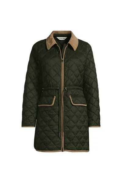 Lands' End Women's Plus Size Featherfree Insulated Barn Coat In Green