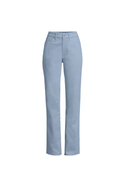 Lands' End Women's Plus Size Fine Wale Corduroy High Rise Straight Leg Pants In Blue