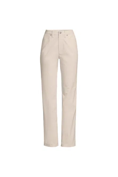 Lands' End Women's Plus Size Fine Wale Corduroy High Rise Straight Leg Pants In Brown