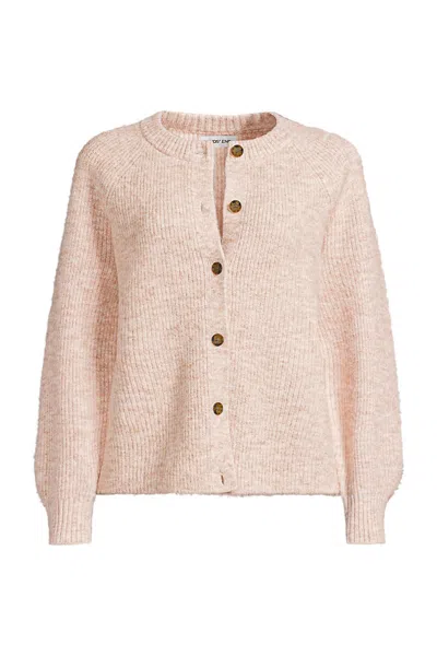 Lands' End Women's Plus Size Fuzzy Shaker Cardigan Sweater In Neutral