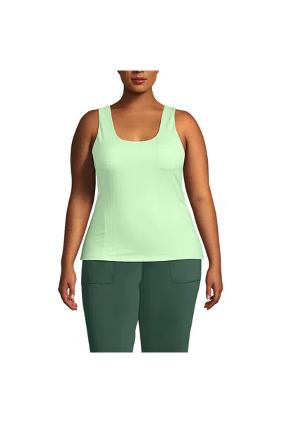 Lands' End Women's Plus Size High Impact Tank Top In Green