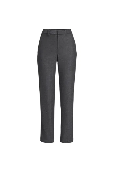 Lands' End Women's Plus Size High Rise Brushed Flannel Tapered Ankle Pants In Gray