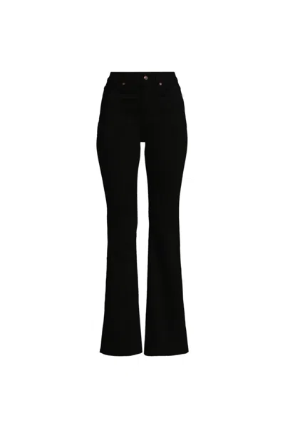 Lands' End Women's Plus Size High Rise Denim Flare Jeans In Black