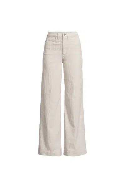 Lands' End Women's Plus Size High Rise Wide Leg Corduroy Pants In Neutral