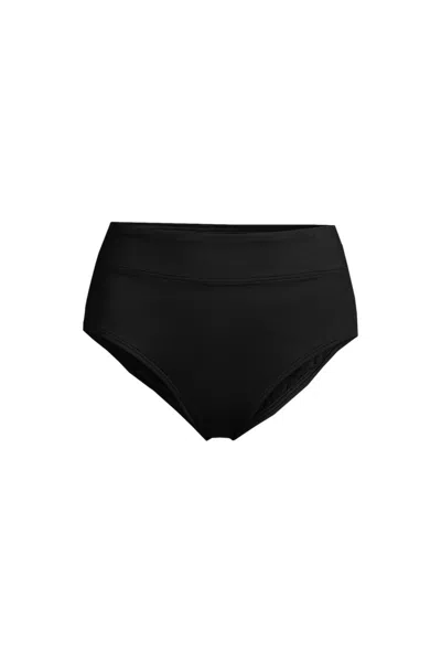 Lands' End Women's Plus Size High Waisted Bikini Bottoms In Black