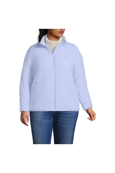 Lands' End Women's Plus Size Insulated Wide Channel Commuter Jacket In Purple