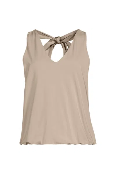 Lands' End Women's Plus Size Lightweight Jersey Blouson Vneck Tank In Pink